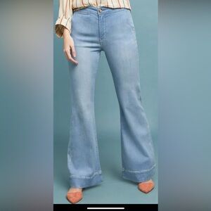Anthropologie Pilcro Women’s High Rise Wide Leg Light Wash Denim Jeans size 27